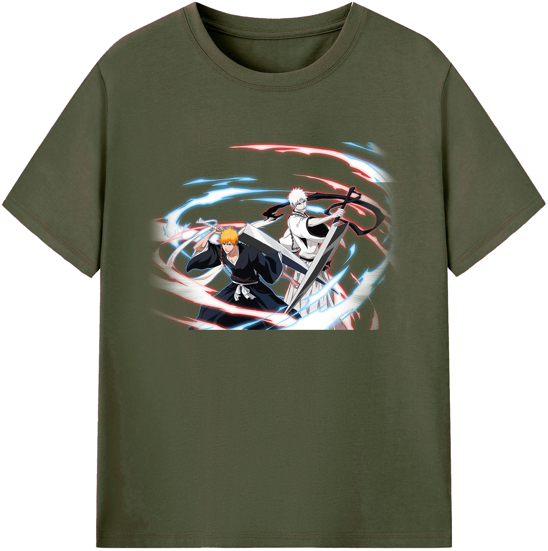 （画像用） ブリーチ 黒崎一護（くろさき いちご）BLEACH Kurosaki Ichigo 綿100％ メンズ半袖Tシャツ｜肌触りやわらか＆通気性